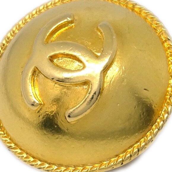 Chanel Gold Button Earrings Clip-On - Picture 2 of 4